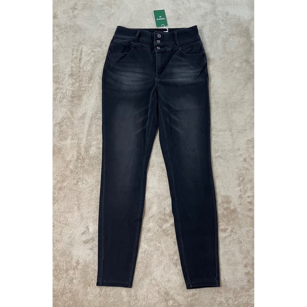 Halara Flex Demin High Waisted Skinny Jeans Women Small Black Faded Stretch NEW
